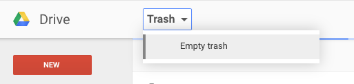 google drive empty trash